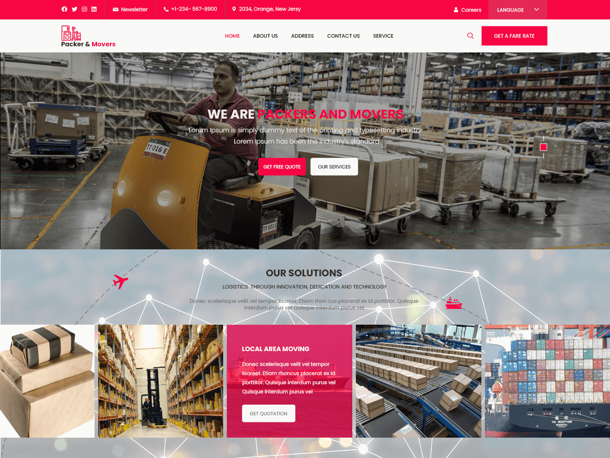 Home Shifting Services theme screenshot