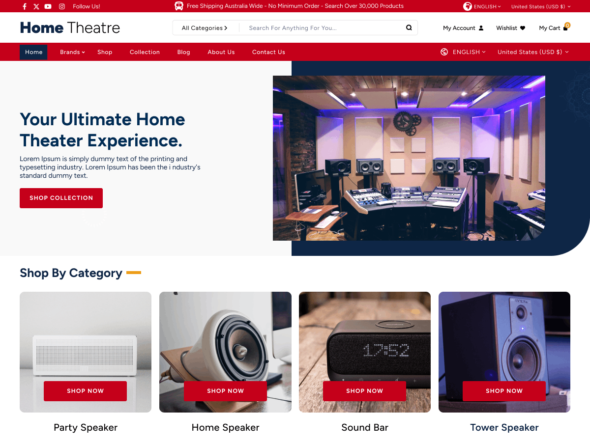 Home Theatre theme screenshot