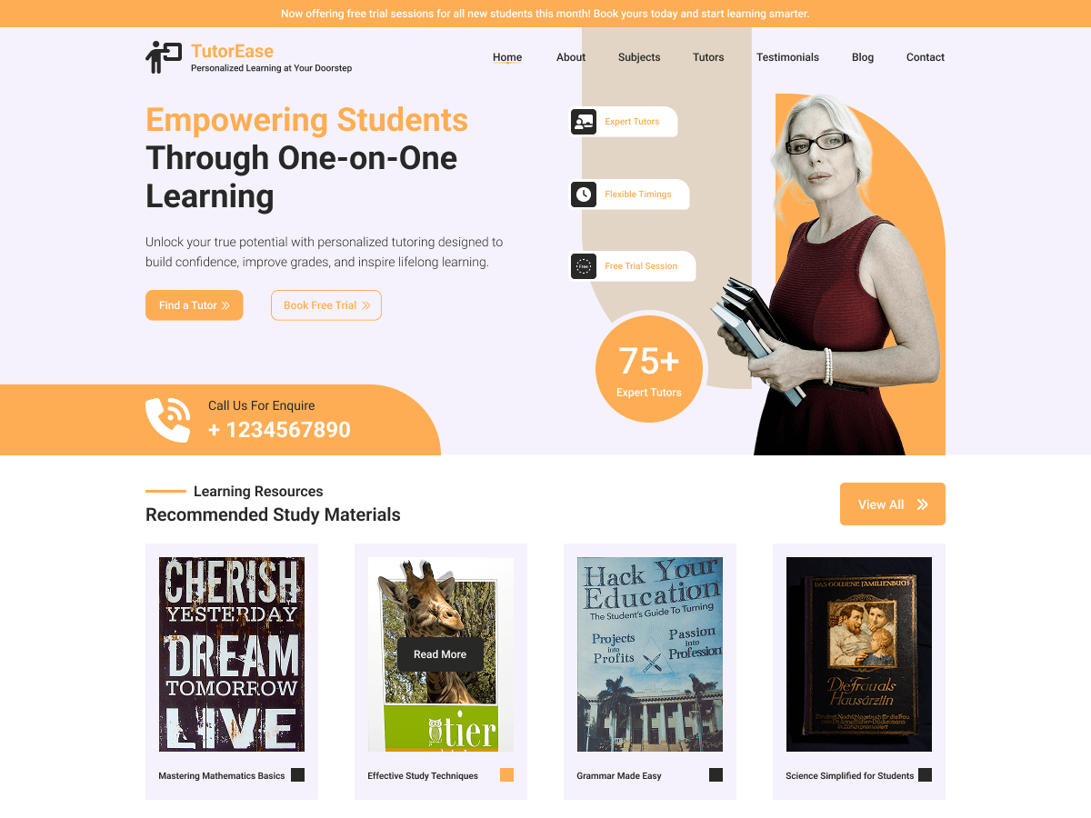 Home Tutor theme screenshot