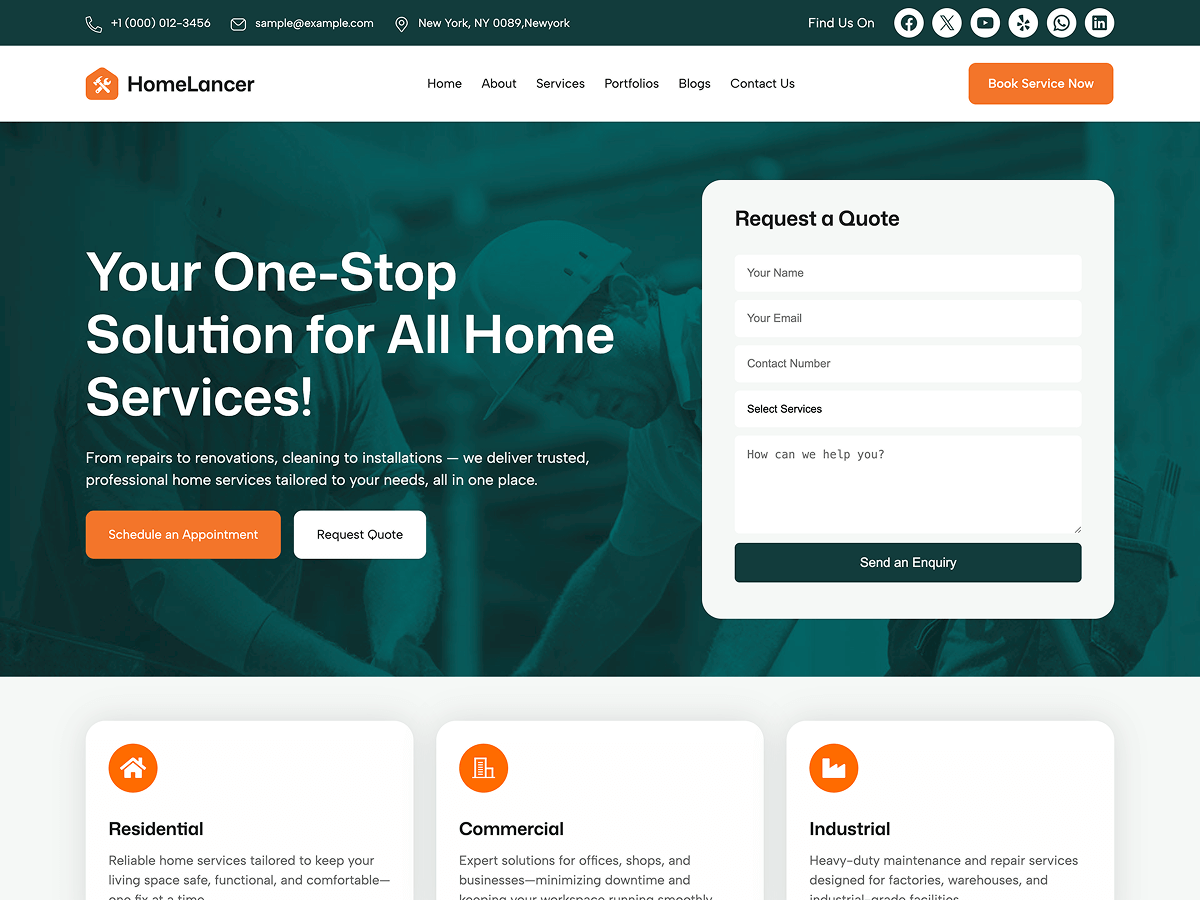 HomeLancer theme screenshot