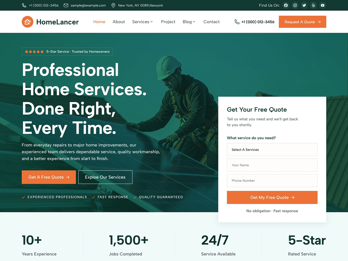 HomeLancer theme screenshot