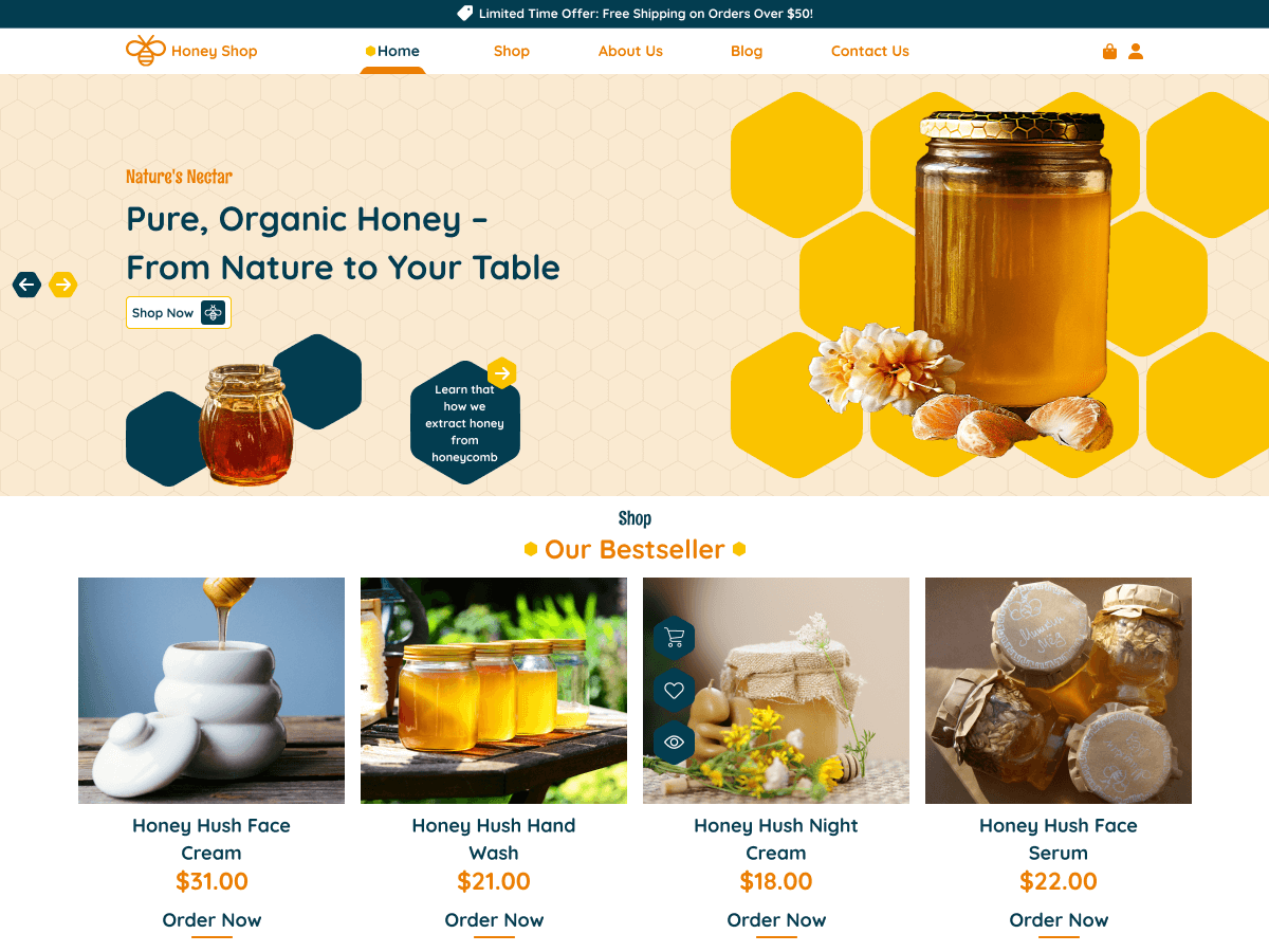 Honey Shop theme screenshot