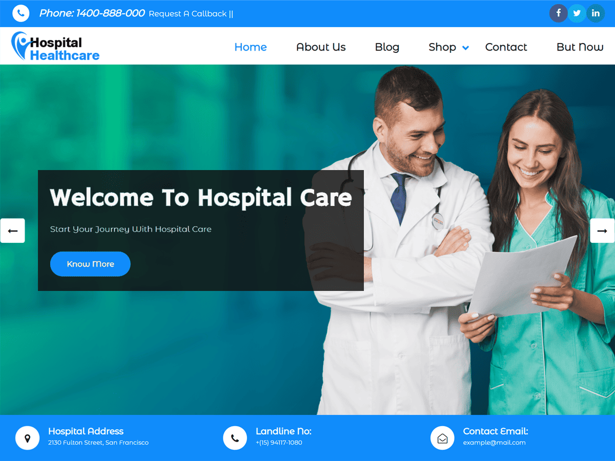 Hospital Health Care theme screenshot