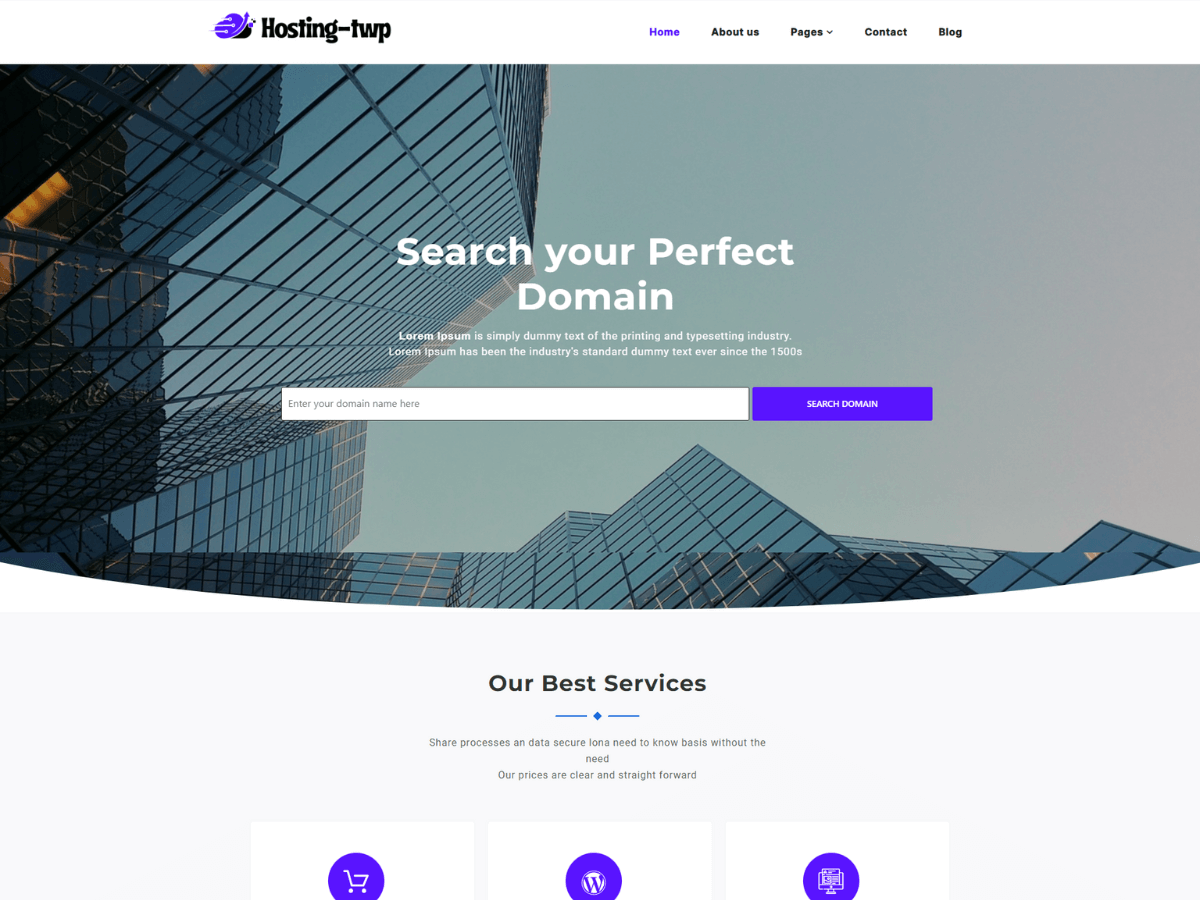 Hosting Elementor theme screenshot