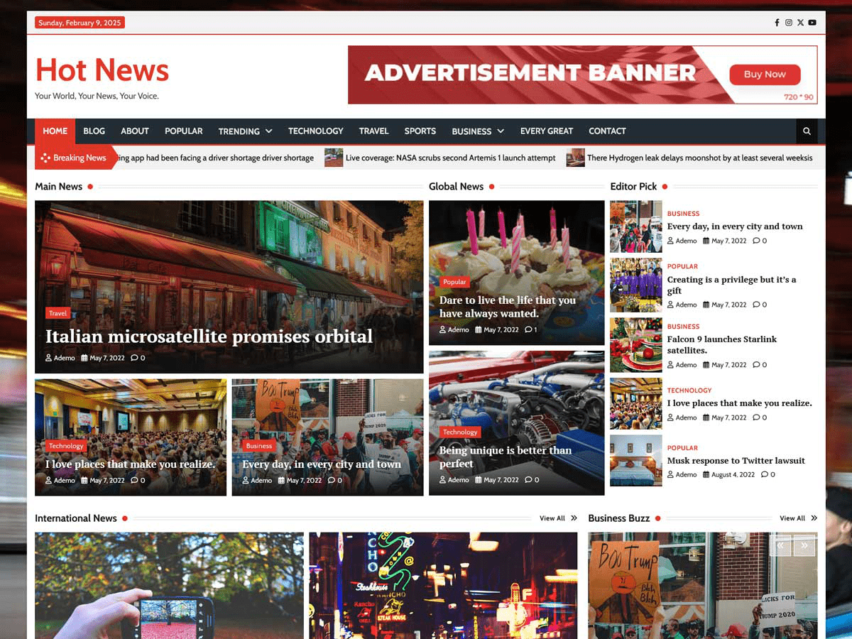 Hot News theme screenshot