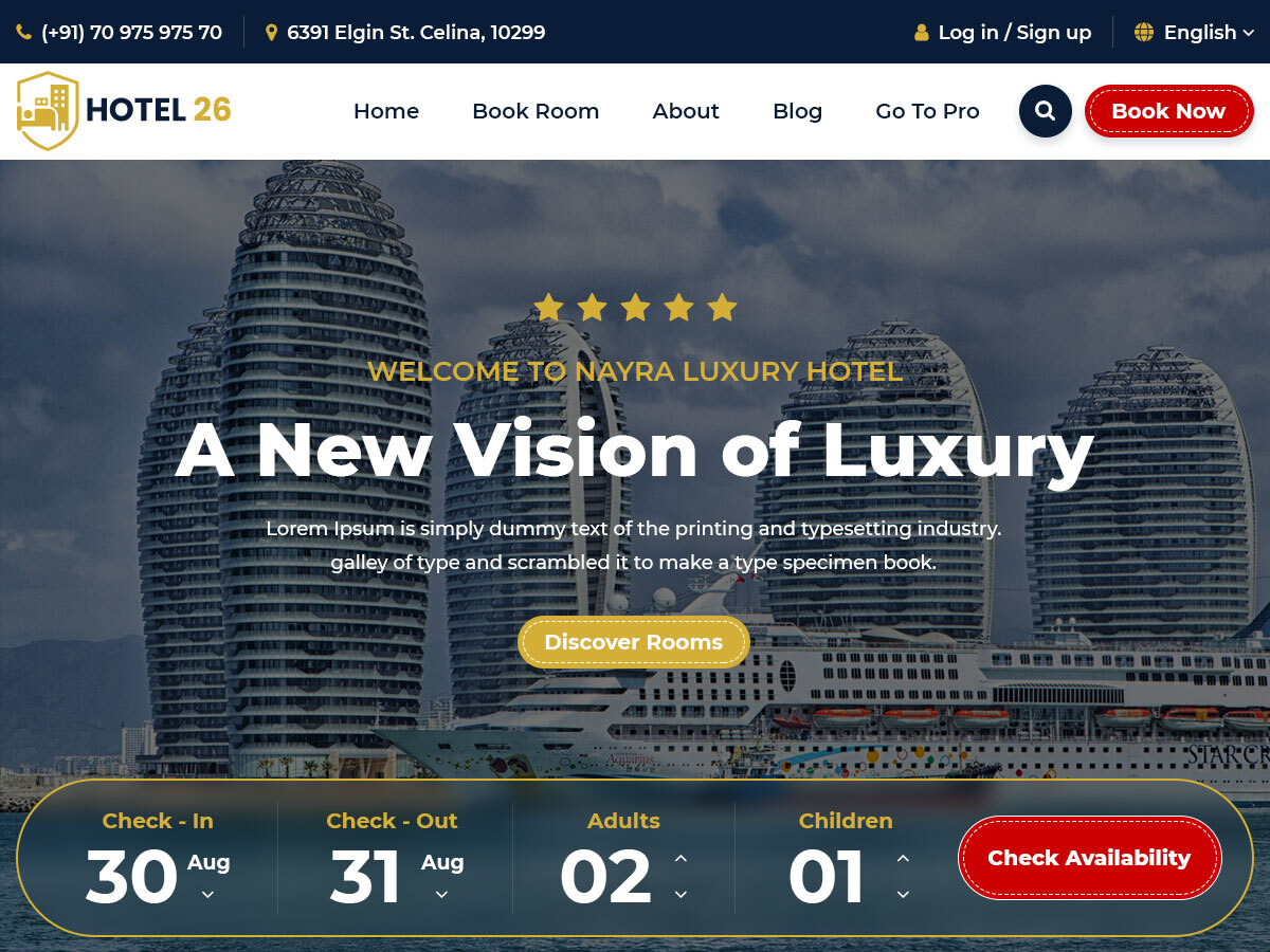 Hotel 26 theme screenshot