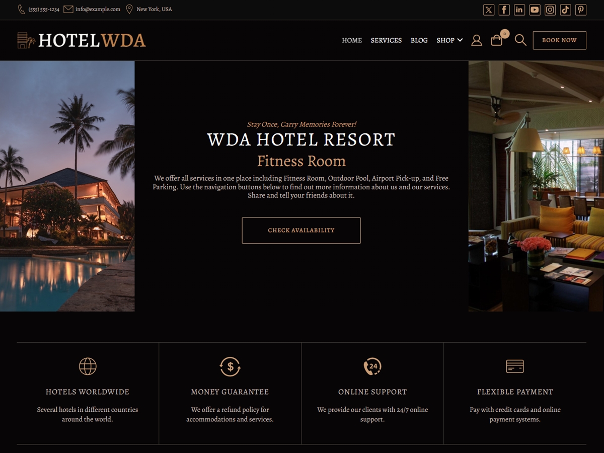 Hotel Booking WDA theme screenshot