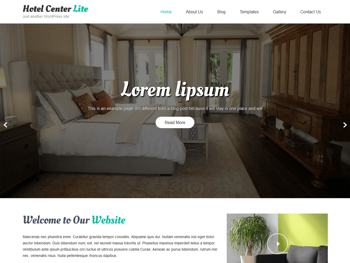 Hotel Center Lite theme screenshot