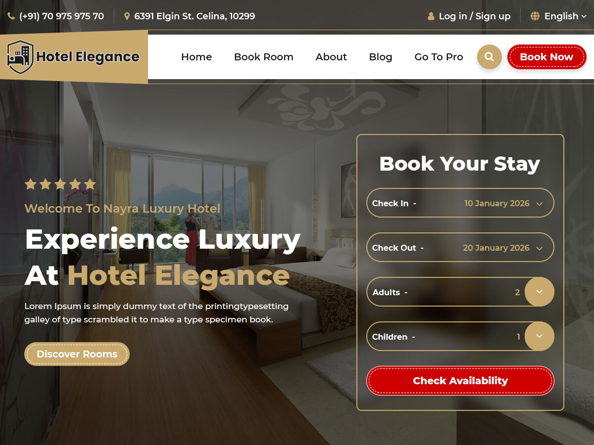 Hotel Elegance theme screenshot