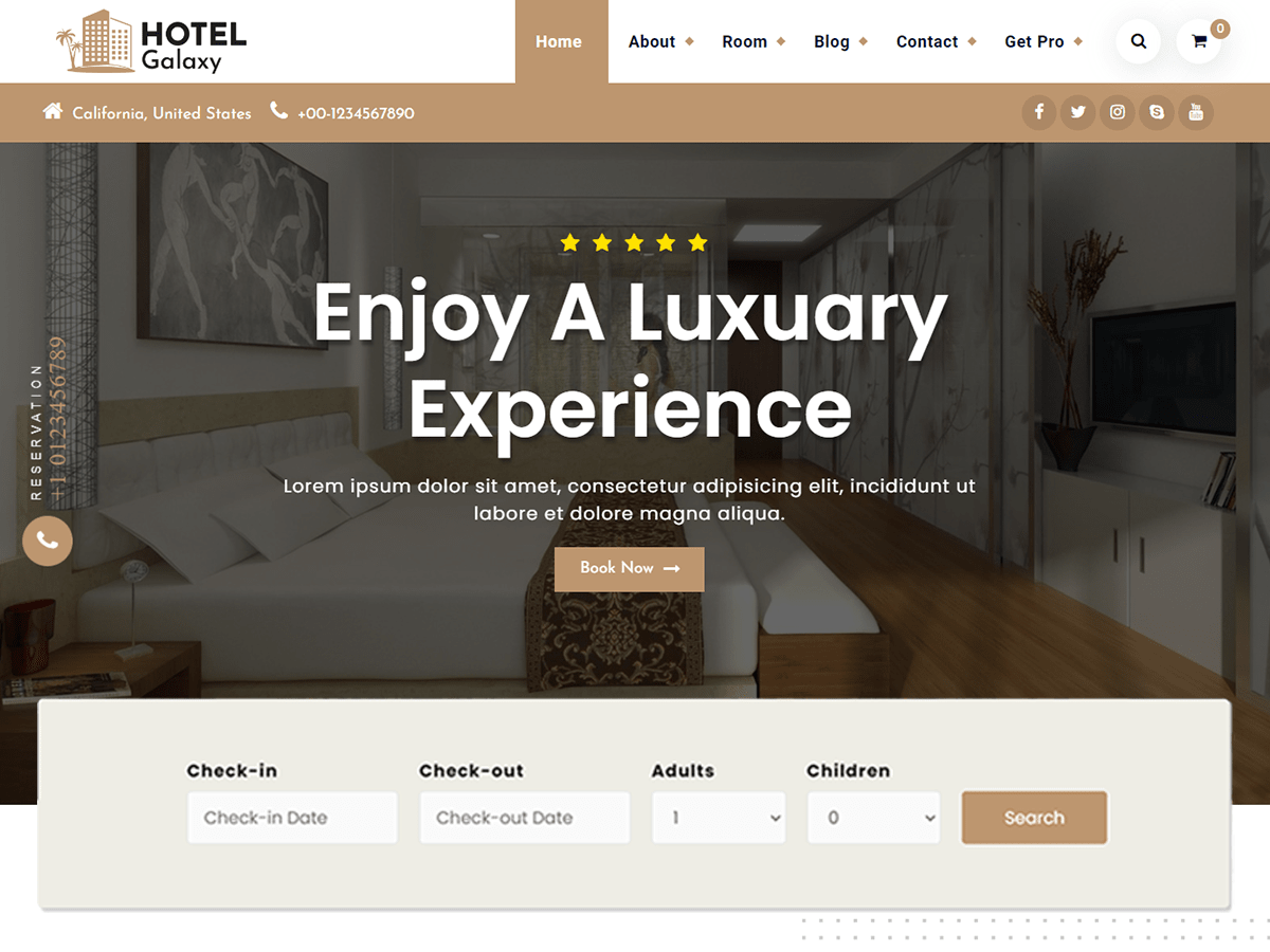Hotel Galaxy theme screenshot