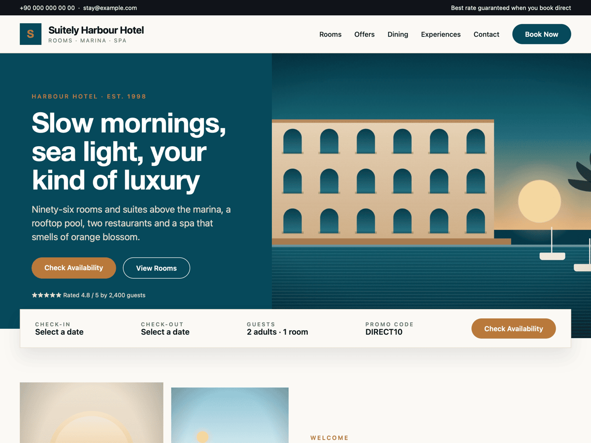 Hotel HMS Suitely theme screenshot