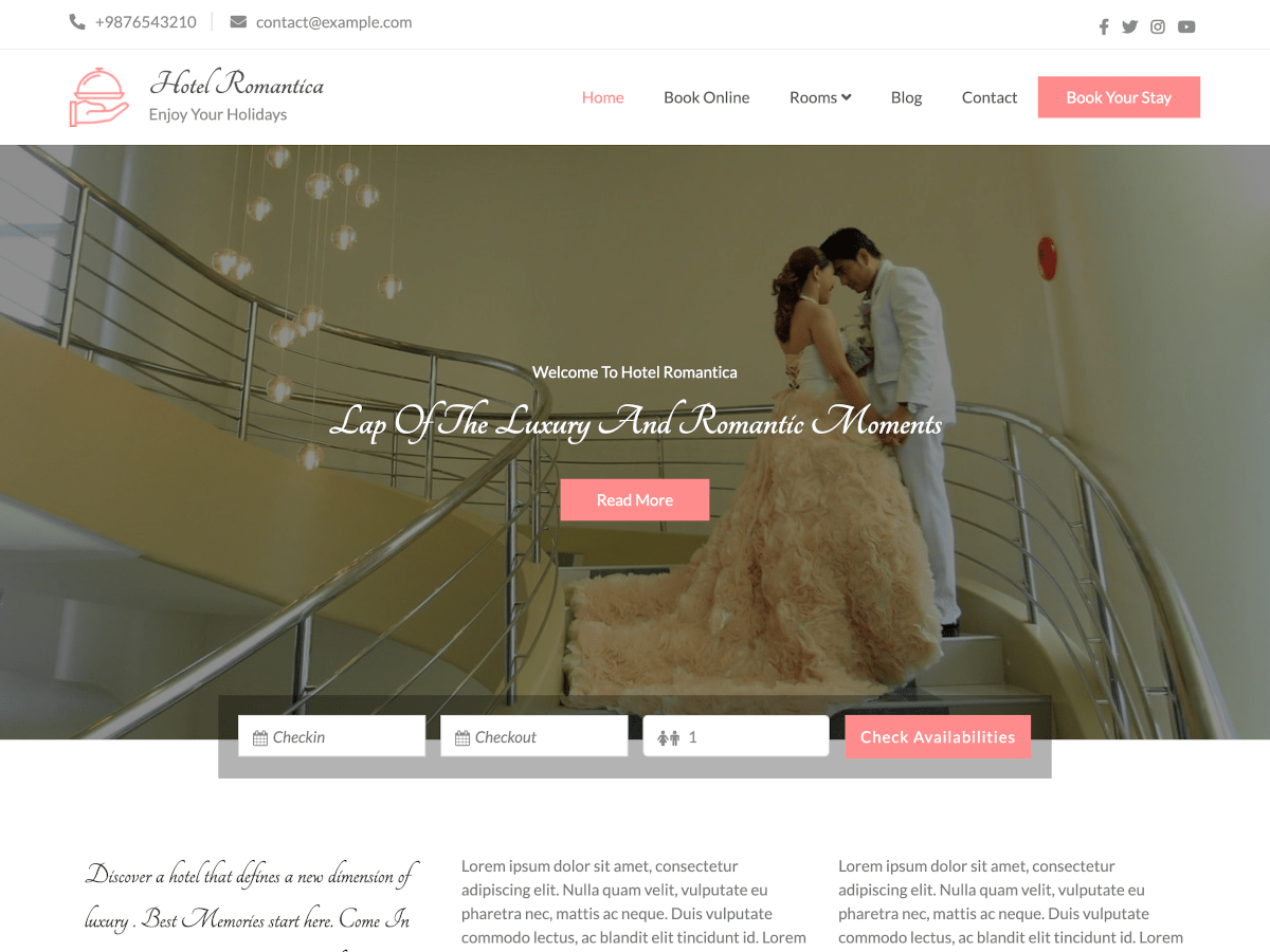 Hotel Romantica theme screenshot
