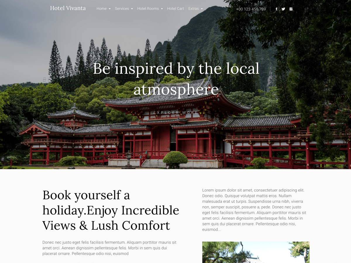 Hotel Vivanta theme screenshot