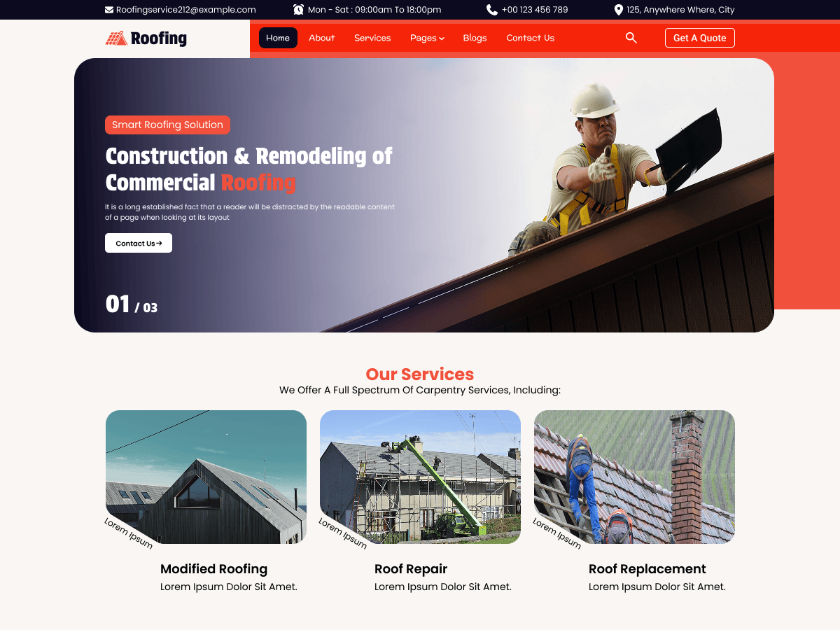 House Roofing theme screenshot
