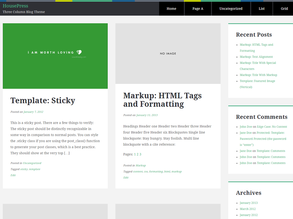 housepress theme screenshot
