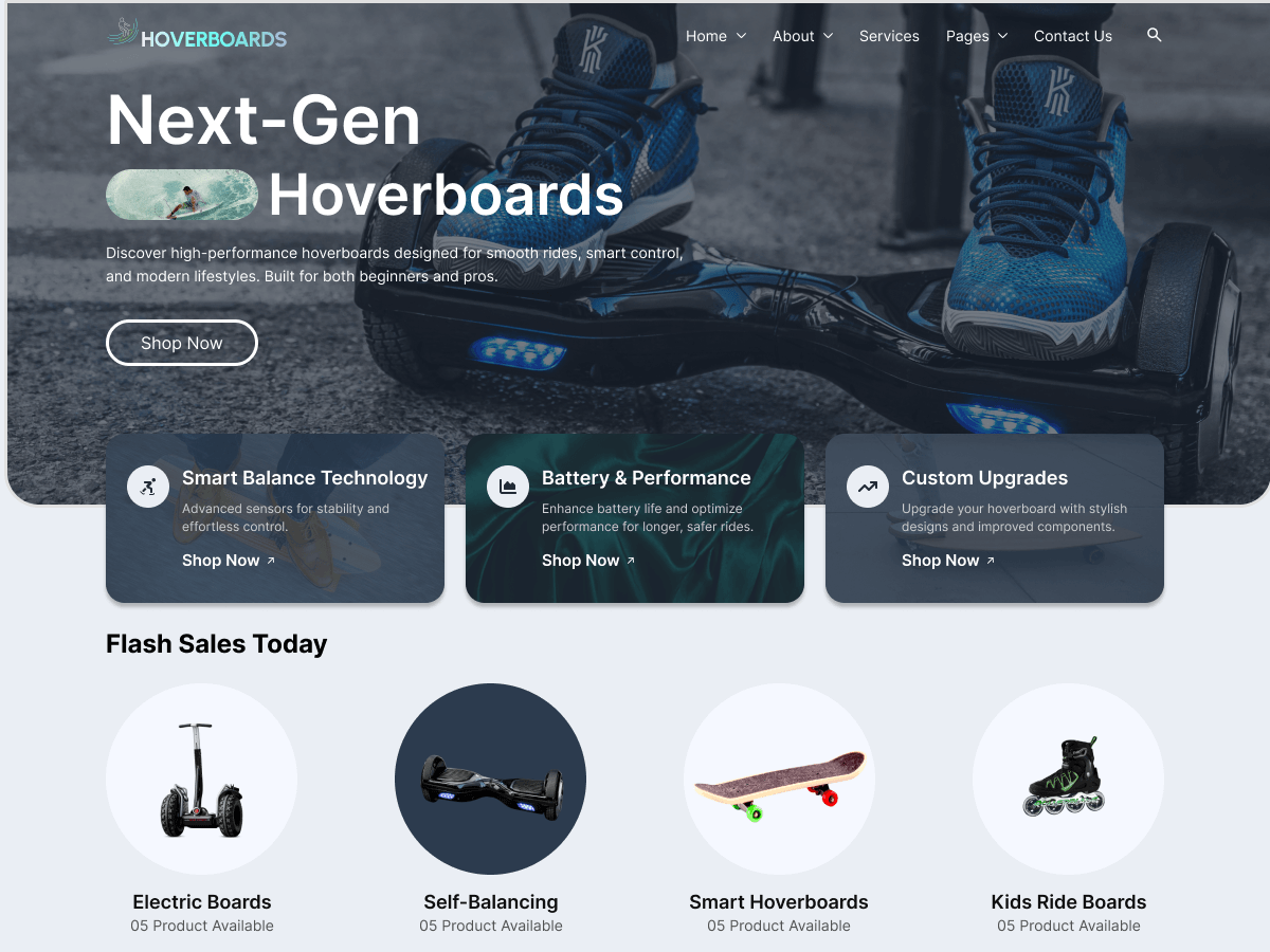 Hover Boards theme screenshot