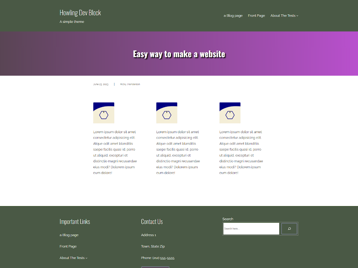 Howling Dev Block theme screenshot