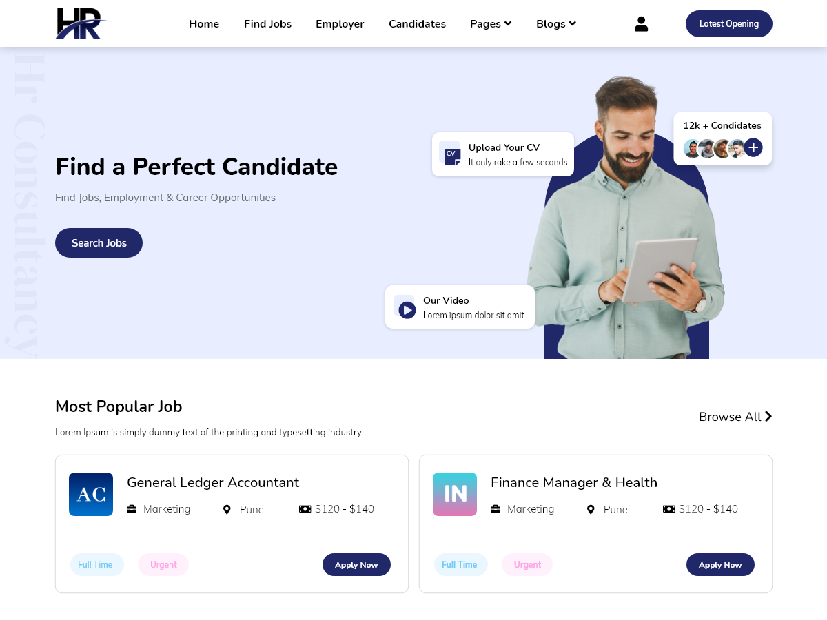 HR Management Consultancy theme screenshot