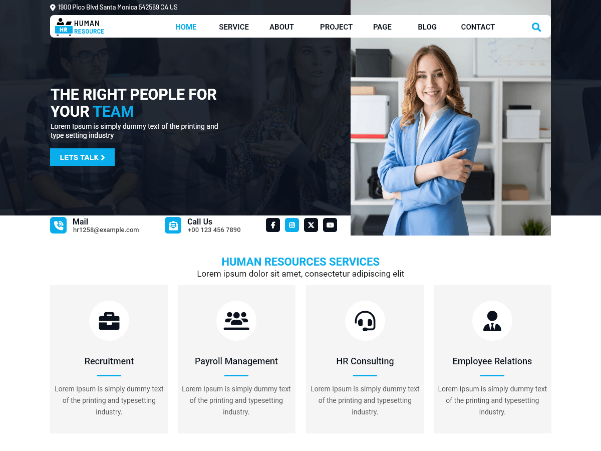 HR Management theme screenshot