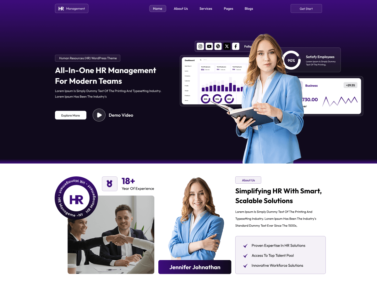 HR Services theme screenshot