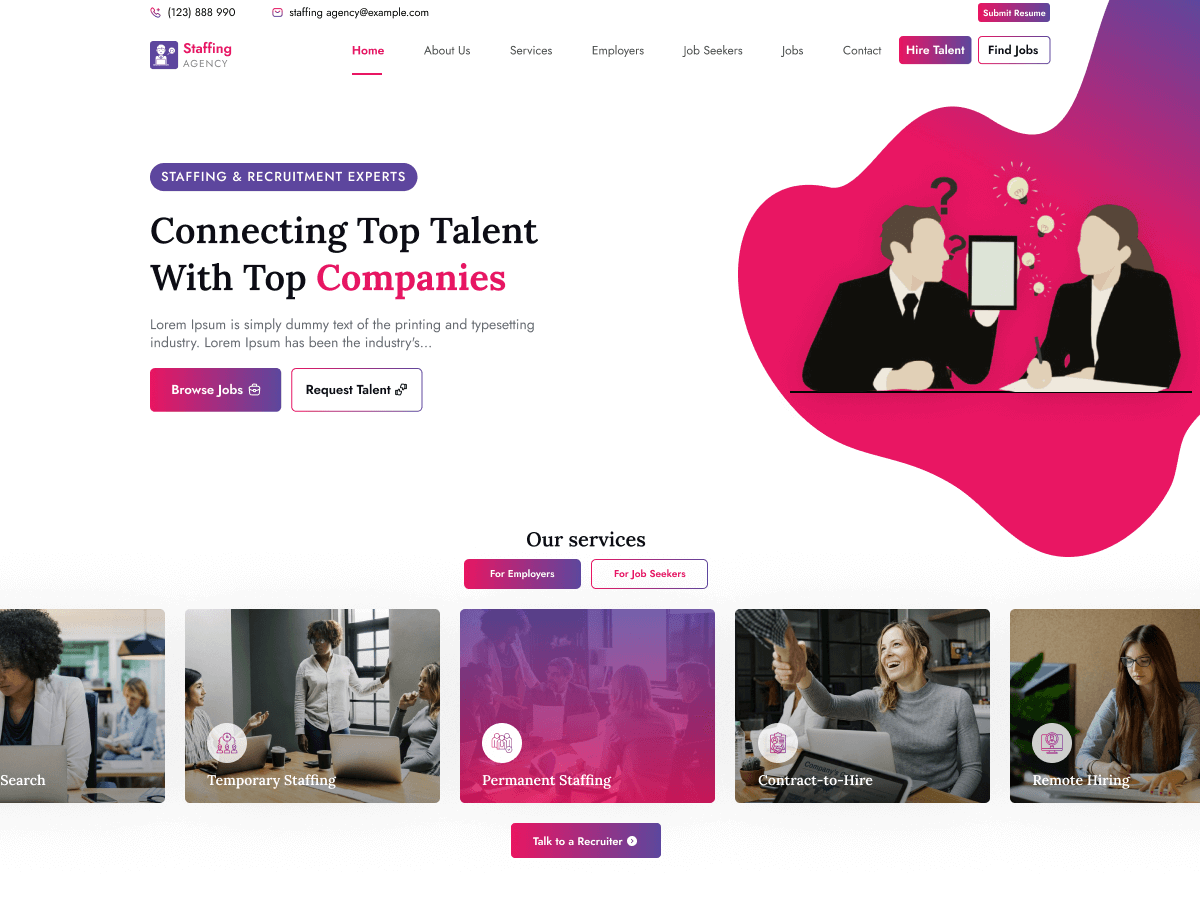 HR Staffing Agency theme screenshot