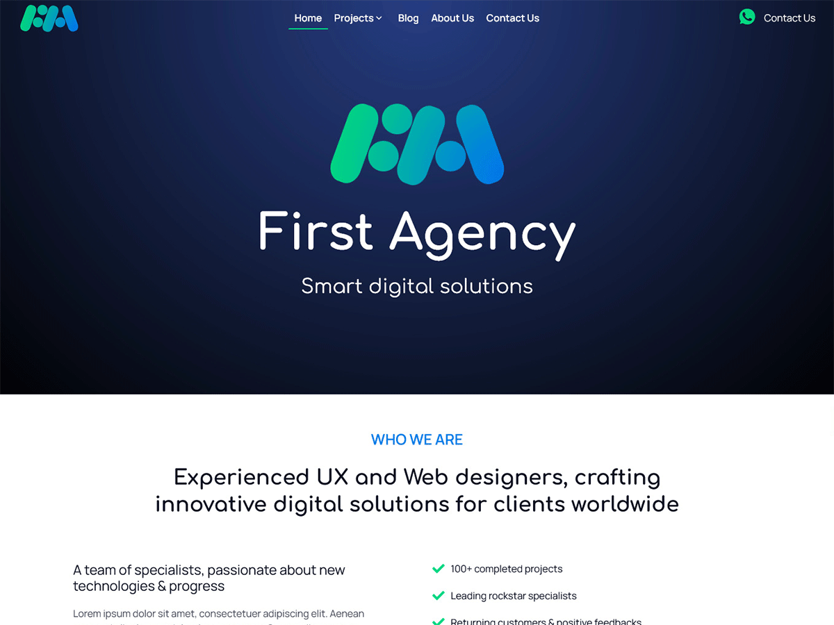 HS First Agency theme screenshot