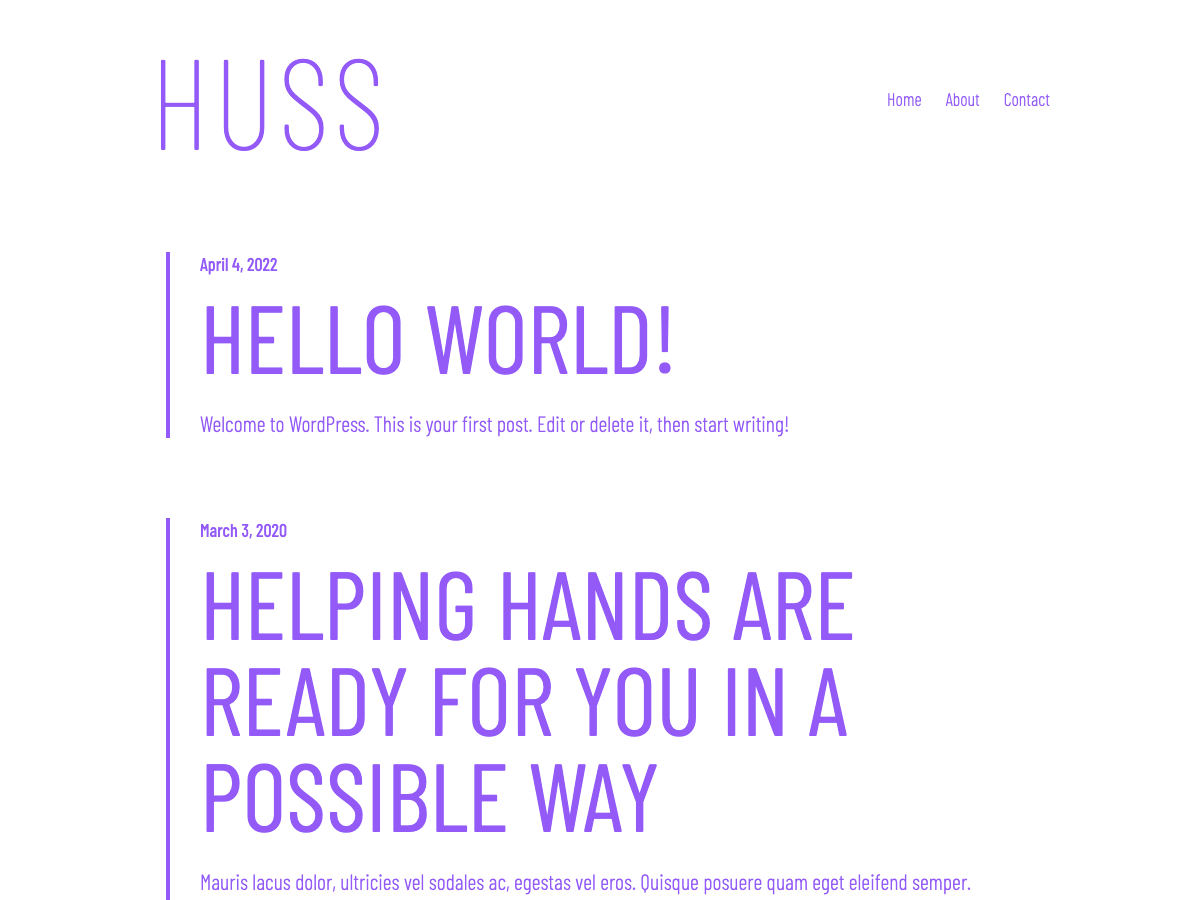 Huss theme screenshot