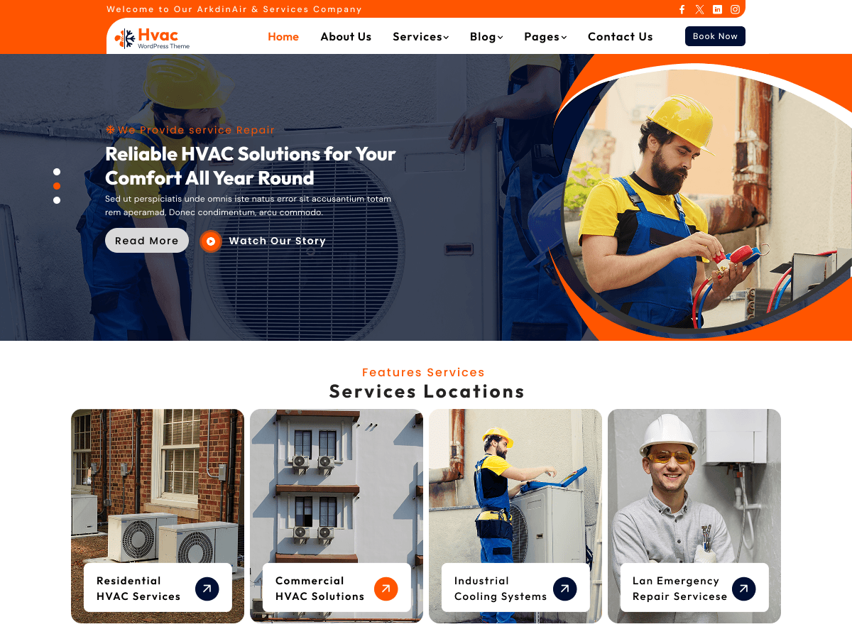 HVAC Repair theme screenshot