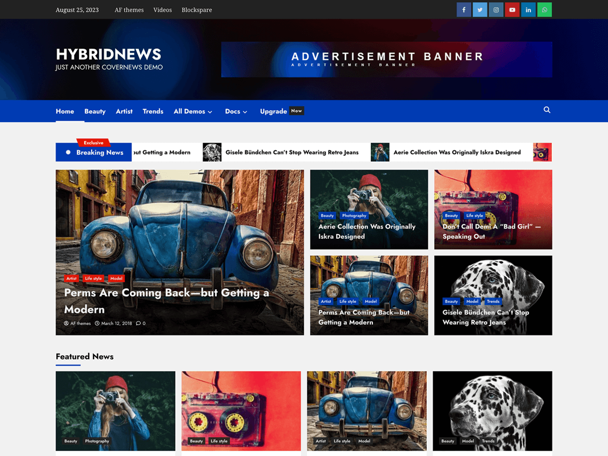 HybridNews theme screenshot