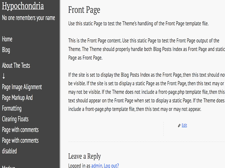Hypochondria theme screenshot