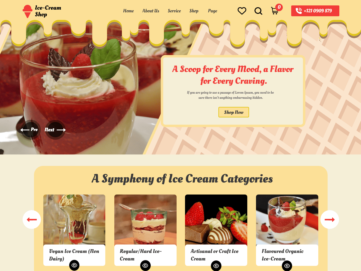 Ice Cream Shop theme screenshot