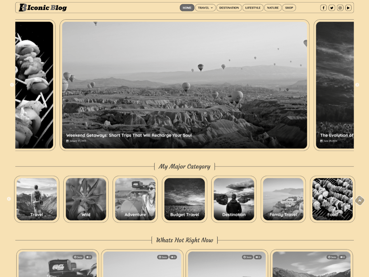 Iconic Blog theme screenshot