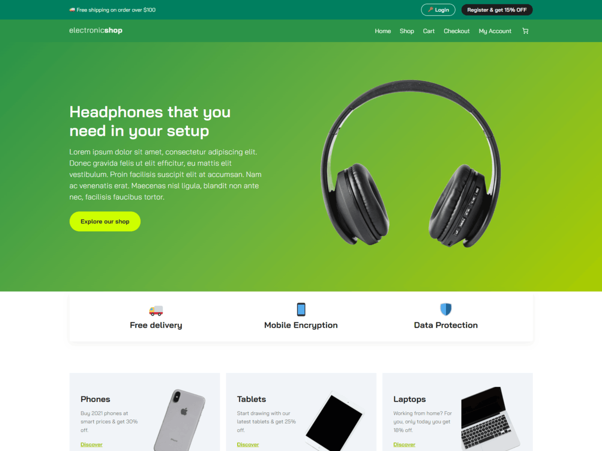iConvert Electronicfy theme screenshot