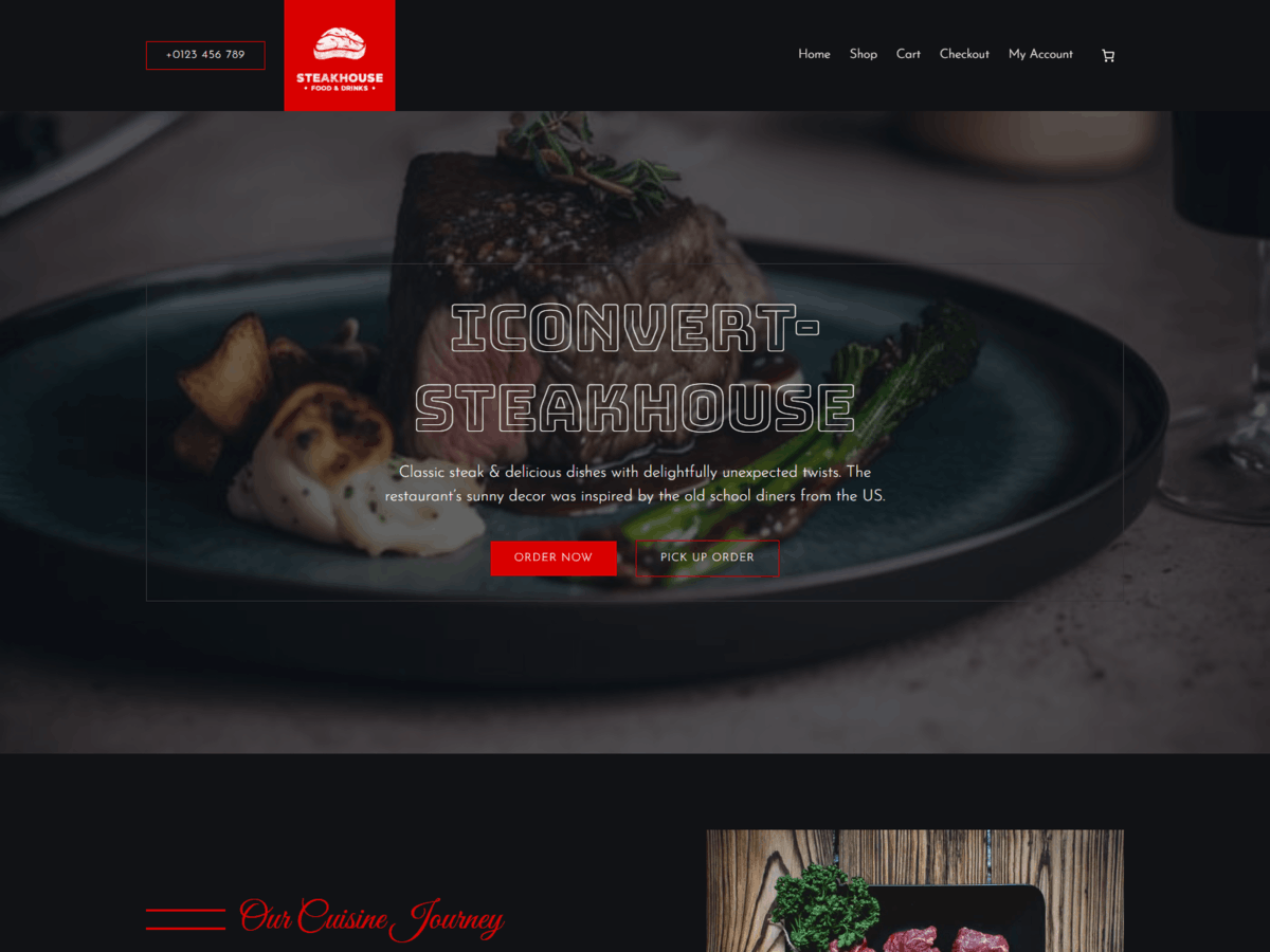 iConvert Steakhouse theme screenshot