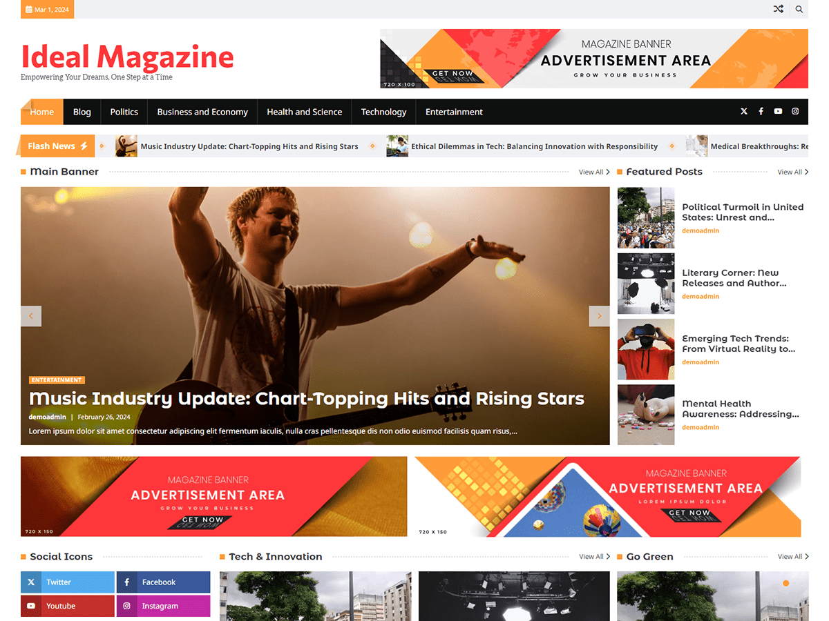 Ideal Magazine theme screenshot