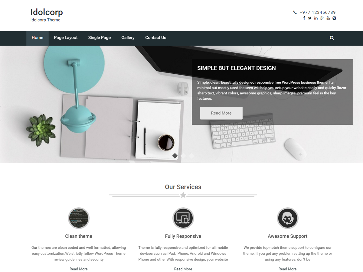 idolcorp theme screenshot