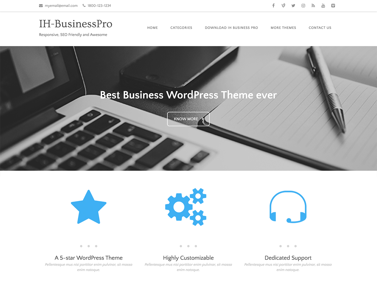 IH Business Pro theme screenshot