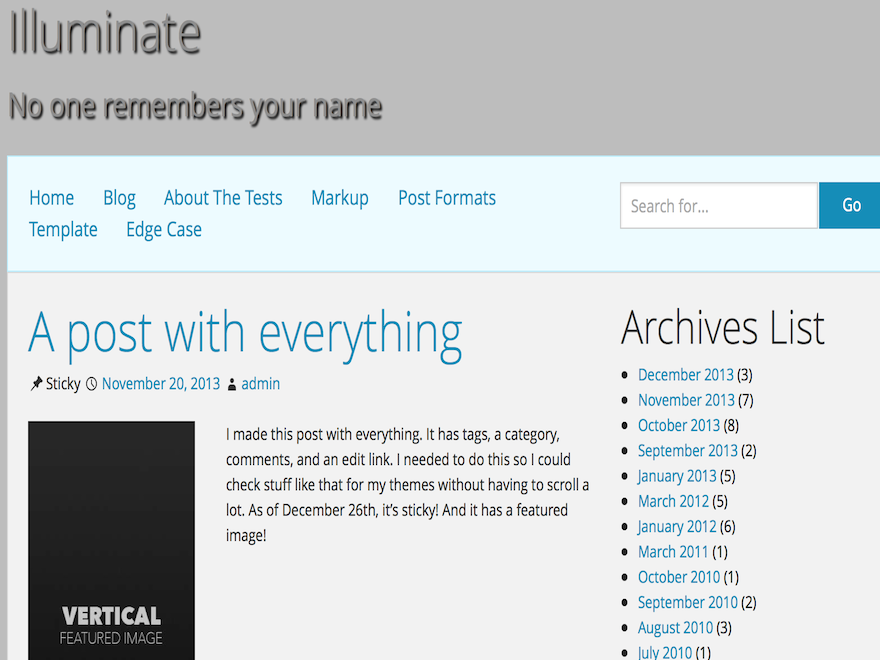 Illuminate theme screenshot