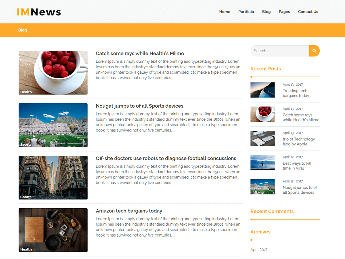 IMNews theme screenshot