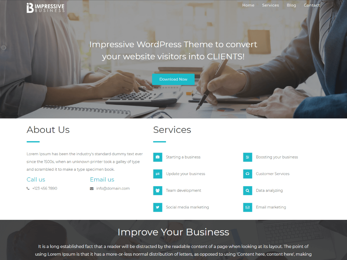 Impressive Business theme screenshot