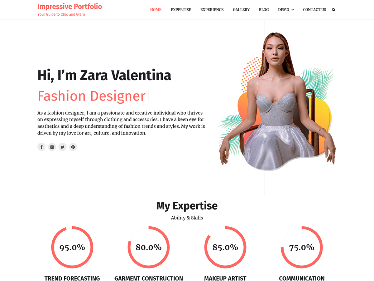 Impressive Portfolio theme screenshot