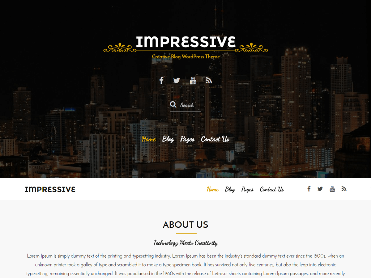 Impressive theme screenshot