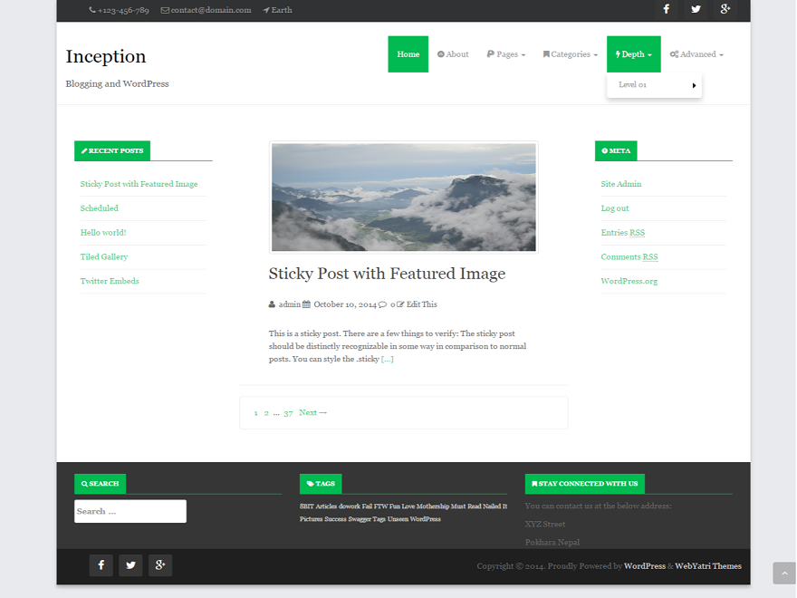Inception theme screenshot