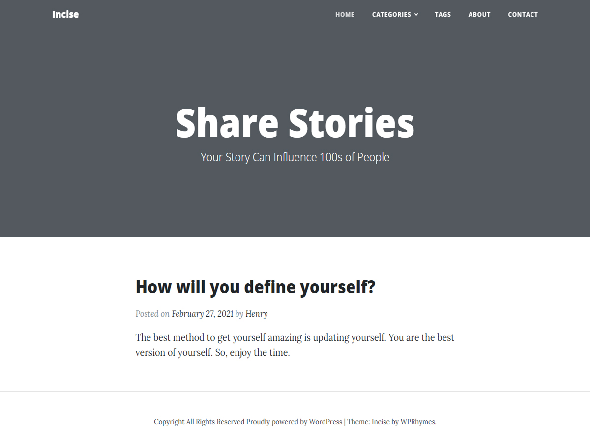 Incise theme screenshot