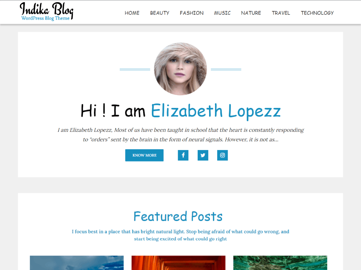 Indika Blog theme screenshot