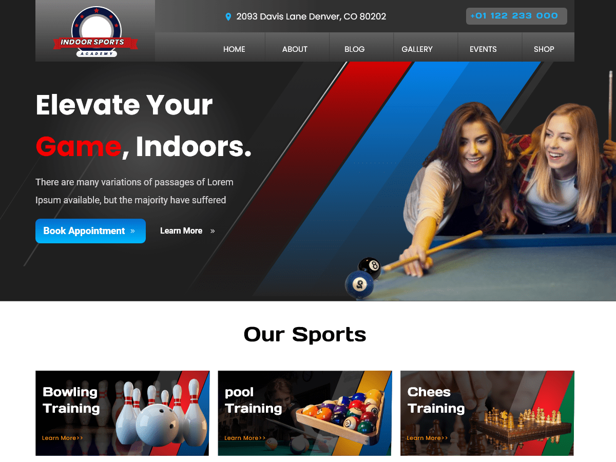 Indoor Sports theme screenshot