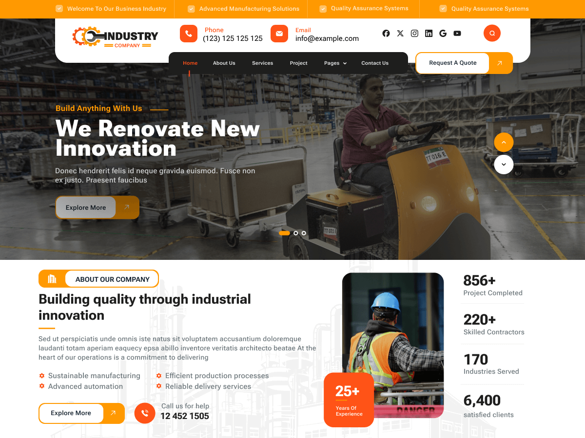 Industrial Hub theme screenshot