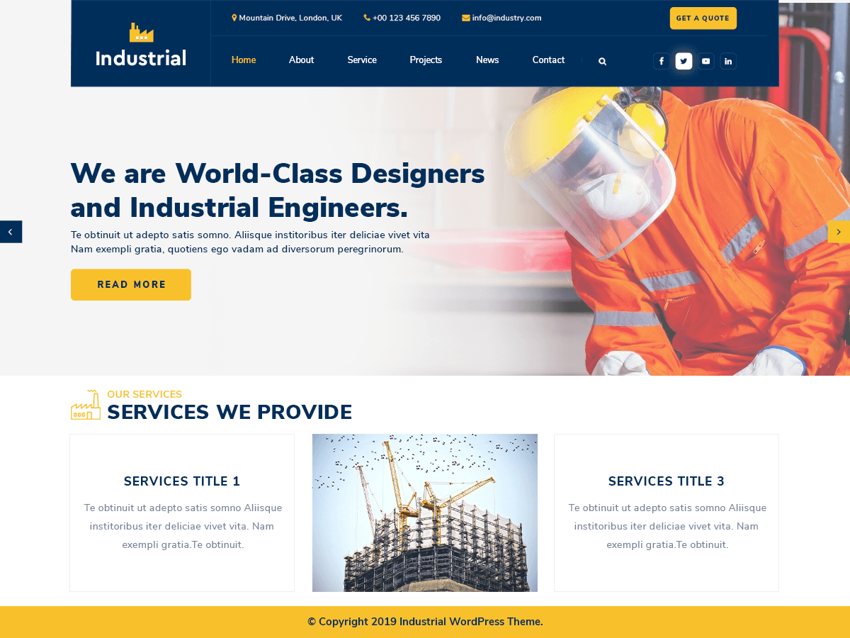 Industrial Lite theme screenshot