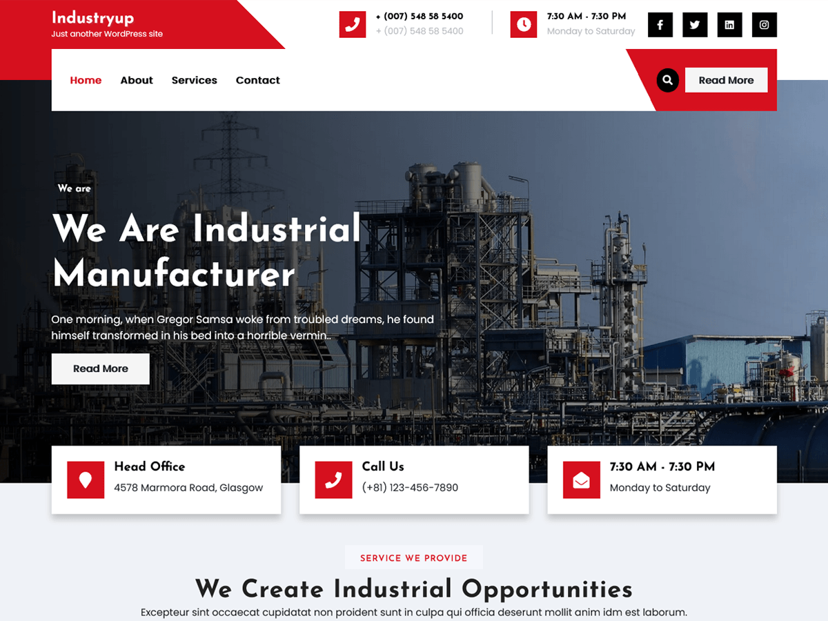 Industryup theme screenshot