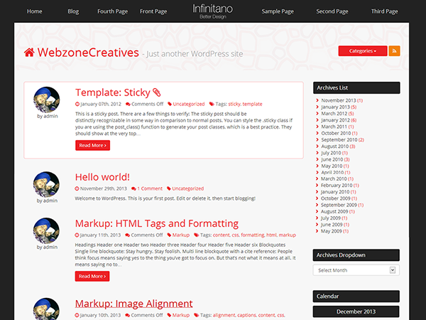 Infinitano theme screenshot